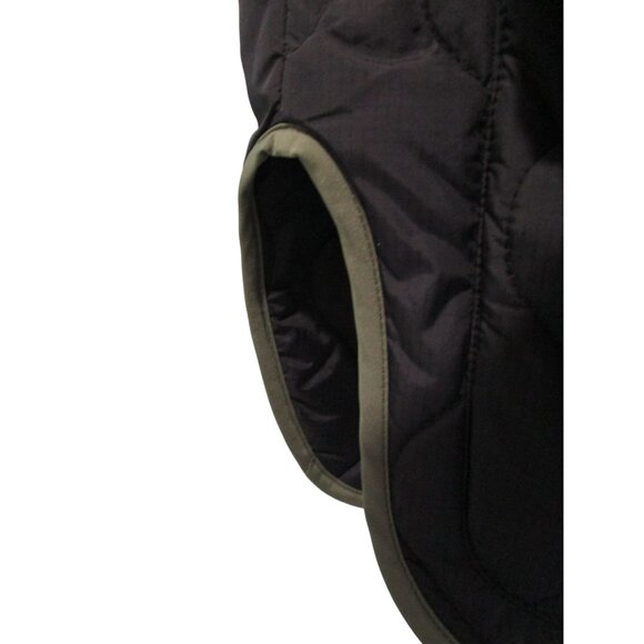 Aaron Amber Small Quilted Nylon Jacket Black Green Button Front NY Co New - Picture 11 of 16